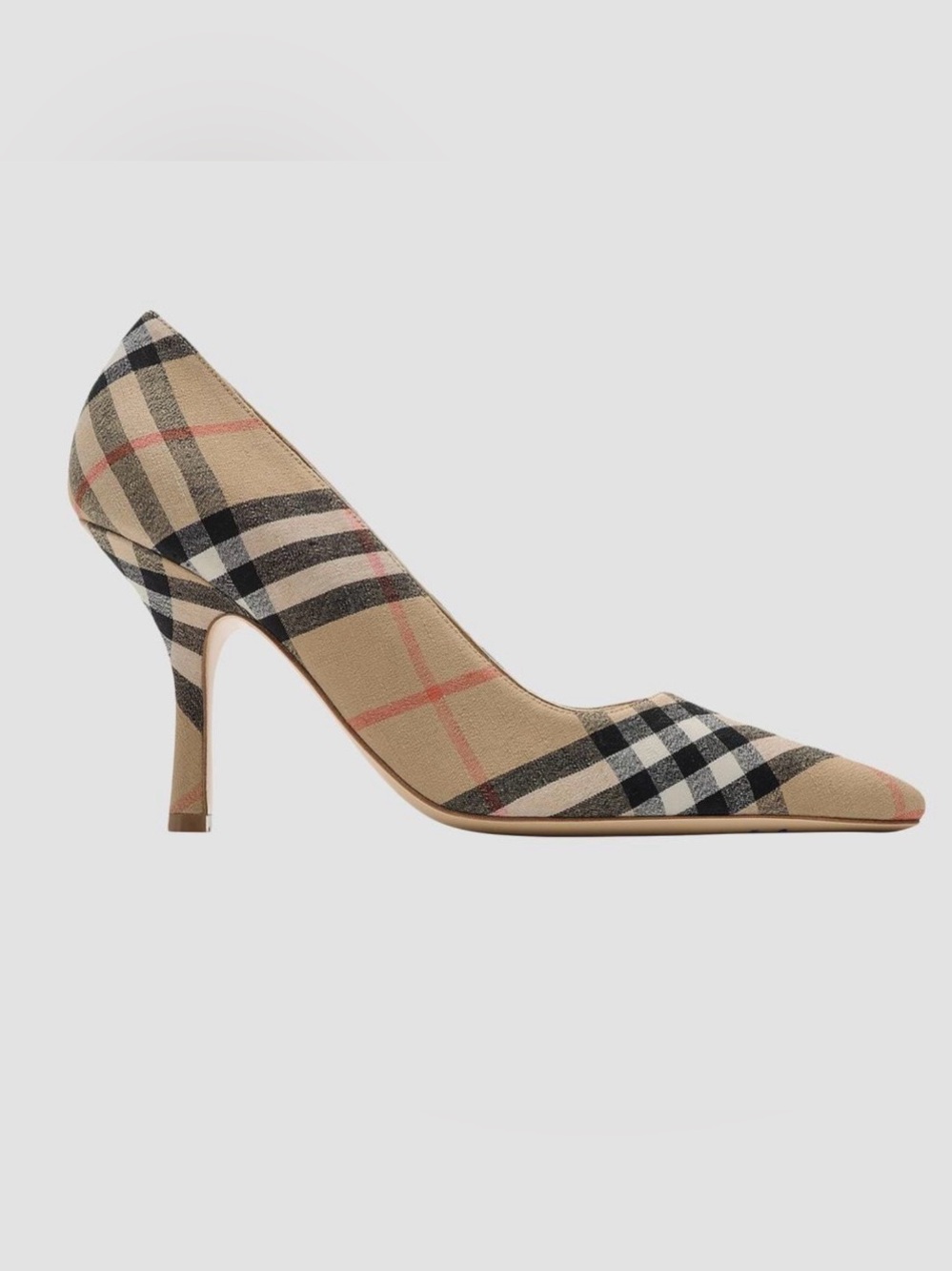 Burberry Dame Check 90 MM Heels Classic Sand Pumps Size 36/ 6